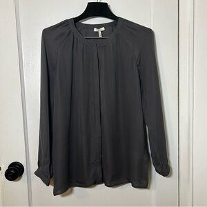 Joie Silk Gray button down blouse